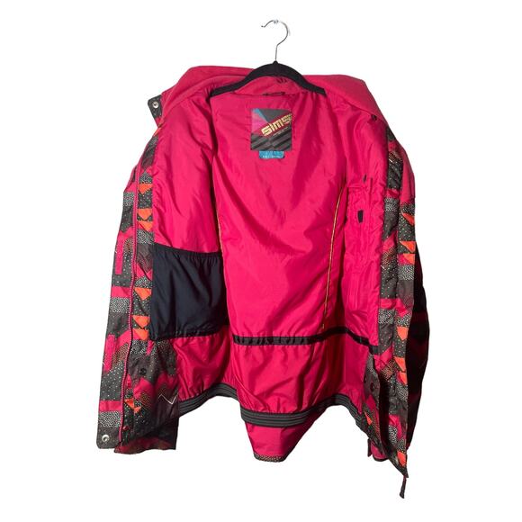 Sims Womens Winter Ski Snowboard Jacket Coat Aztec Chevron Print Small Pink VTG - Picture 3 of 8